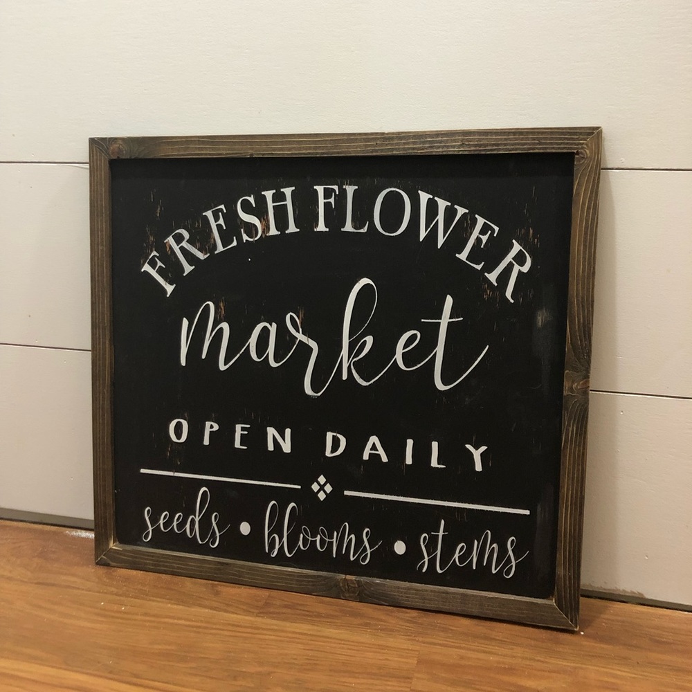 Fresh Flower Market Wood Sign